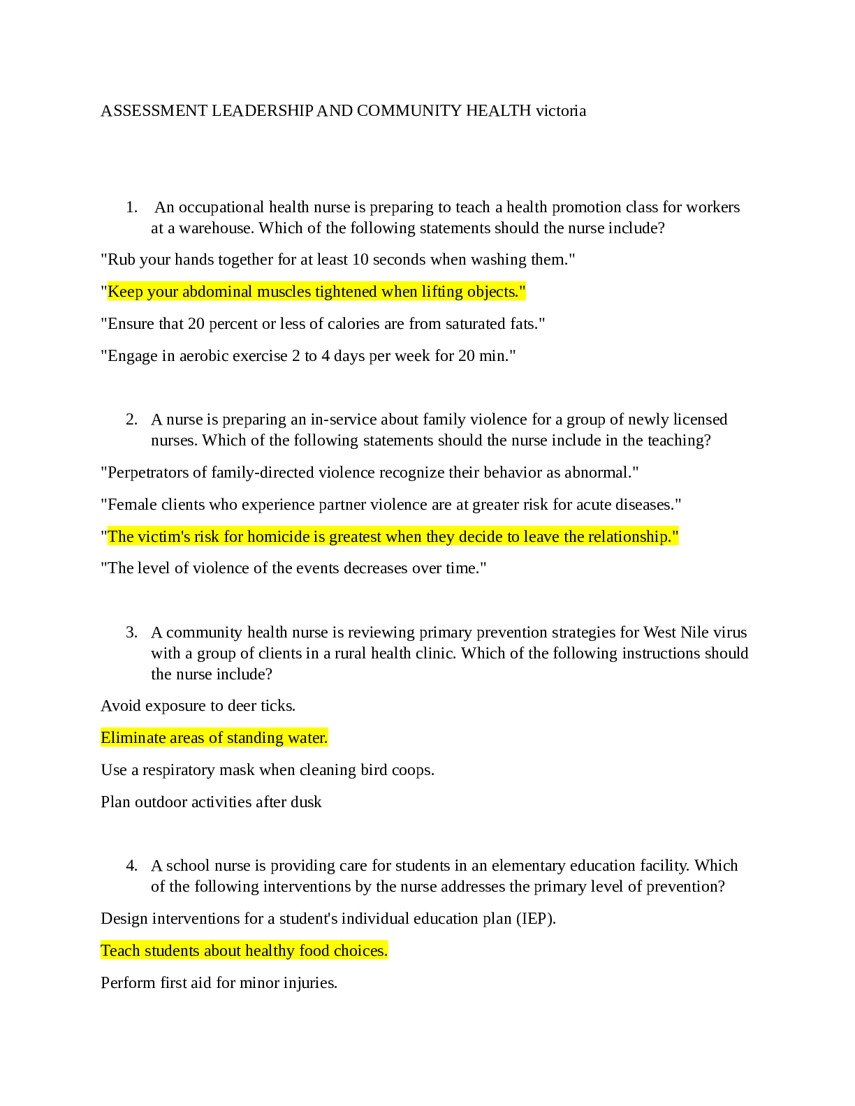Preview image for ATI Assessment Leadership Community Health |Verified and 100% Correct Q & A.
